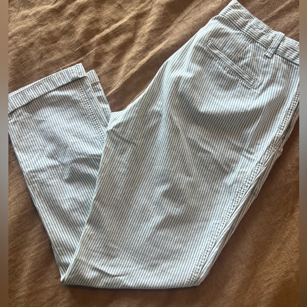 GAP Women’s Blue Striped Straight Legged Dress Pants in Size 4